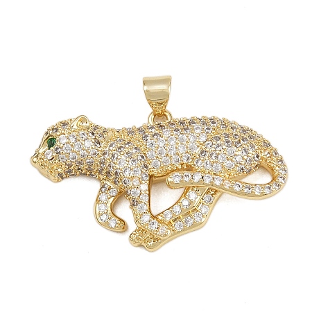 Brass Micro Pave Cubic Zirconia Pendants KK-C132-28G-1