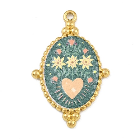 Printed 304 Stainless Steel Pendants STAS-P419-12G-04-1