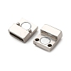 5 Sets 304 Stainless Steel Rectangle Magnetic Clasps with Glue-in Ends STAS-UN0046-84-3