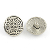 Tibetan Style Half Round Alloy Shank Buttons X-TIBE-Q044-05AS-RS-1