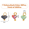 HOBBIESAY 280Pcs 7 Colors Electroplate Glass Charms FIND-HY0001-33-2