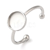 Non-Tarnish 304 Stainless Steel Flat Round Pad Ring Setting STAS-I306-05B-P-1