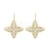 Brass Micro Pave Clear Cubic Zirconia Studs Earring for Women EJEW-S217-F02-1