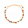 Bohemian Adjustable Porcelain Chip Beads Cotton Cord Braided Necklaces for Women WG0ECFE-01-3