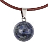 Natural & Synthetic Mixed Gemstone Round Pendant Necklaces NJEW-JN04478-3
