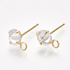 Brass Stud Earring Findings X-KK-T035-123G-1