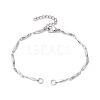 Tarnish Resistant 304 Stainless Steel Faceted Bar Link Chain Bracelet Makings AJEW-JB01184-02-1