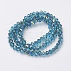 Electroplate Transparent Glass Beads Strands EGLA-A034-T6mm-S18-2