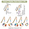 7Pcs 7 Styles Tibetan Style Alloy Bookmarks AJEW-UN00008-3