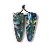 2Pcs Natural Abalone Shell/Paua Shell Pendants SHEL-A005-01E-1