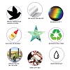 6PCS PVC Stickers Dazzling Color Window Stickers 3D Laser Circle Shapes Electrostatic Glass Window Stickers JX835A-5
