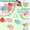 16Pcs 8 Colors Drusy Heart Resin Rhinestone Beads RESI-YW0006-24-5