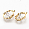 Brass Clear Cubic Zirconia Charms ZIRC-Q021-033G-NF-2