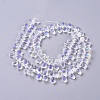Electroplate Glass Faceted Teardrop Beads Strands X-EGLA-D014-38-2