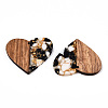 Transparent Resin & Walnut Wood Pendants RESI-TAC0017-73-A01-3