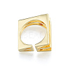 Cubic Zirconia Square Triple Layer Open Cuff Ring RJEW-N037-035C-2