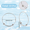 10Pcs Adjustable 201 Stainless Steel Expandable Bangle Making STAS-SC0008-09-2