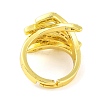 Hug Hand Brass Micro Pave Cubic Zirconia Adjustable Rings for Women RJEW-U003-25A-G-3