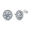 Brass Micro Pave Cubic Zirconia Stud Earrings EJEW-BB46151-1