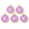 Golden Plated Alloy Enamel Charms ENAM-S118-10V-2