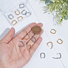 16Pcs 2 Colors Half Spiral Rectangle Brass Hoop Earrings for Women EJEW-UN0003-26-4
