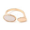 Natural Shell Oval Open Cuff Ring RJEW-G288-02G-2