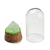 Natural Gemstone Pyramid Display Decoration with Glass Dome Cloche Cover DJEW-B009-01-3