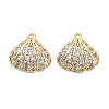 Brass Micro Pave Clear Cubic Zirconia Charms KK-C054-05G-1