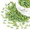 Opaque Colours Two Tone Seed Glass Bugle Beads SEED-T006-02A-02-1