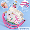 Cowhide Bag Handles with Alloy Swivel Clasps FIND-WH0126-546A-4