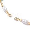 Plastic Imitation Pearl Oval & Faceted Glass Beaded Link Chain Bracelet Making AJEW-JB01150-44-2