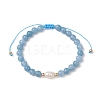 Natural Mixed Gemstone & Pearl Braided Bead Bracelets BJEW-JB09719-3