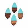 Opaque Resin & Walnut Wood Pendants RESI-N025-032-B03-2