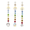 AB Color Glass Heart Teardrop Round Hanging Suncatcher Pendant Decoration HJEW-JM00902-1