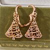 Brass Micro Pave Clear Cubic Zirconia Leverback Earrings EJEW-K300-28G-2