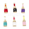 Brass Micro Pave Clear Cubic Zirconia Pendants KK-K255-16G-1