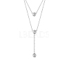 SHEGRACE Rhodium Plated 925 Sterling Silver Double Layered Necklace JN635A-1