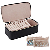 Portable Travel PU Leather Jewelry Organizer Handled Boxes CON-WH0107-71B-1