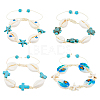 4Pcs 4 Style Natural Shell with Evil Eye Braided Bead Bracelets Set BJEW-FI0001-74-1