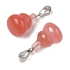 Cherry Quartz Glass Pendants G-B127-03P-16-3