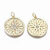 Brass Micro Pave Clear Cubic Zirconia Pendants X-KK-S356-155G-NF-2