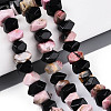 Natural Obsidian & Rhodonite Beads Strands G-N358-01A-04-1