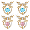8Pcs 2 Colors Brass Micro Pave Cubic Zirconia Pendants KK-BBC0019-71-7