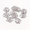 Tarnish Resistant Original Color Flower Rose Charms 201 Stainless Steel Pendants X-STAS-G029-15-2