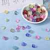 128Pcs 8 Colors Transparent Spray Painted Glass Beads GLAA-TA0001-26-13