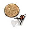 Opaque Black Acrylic Pendants PALLOY-JF04413-2