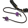 Dyed Natural Lava Rock Rondelle Braided Bead Bracelets BJEW-Z026-01C-3