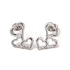 Non-Tarnish 3 Pairs 304 Stainless Steel Triple Heart Stud Earrings for Women EJEW-K279-04P-2