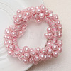 ABS Imitation Bead Wrapped Elastic Hair Accessories OHAR-PW0007-49F-1