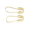 Safety Pin Shape Rack Plating Brass Hoop Earrings for Woman EJEW-F310-02G-1